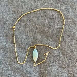 Taylor And Tessier Aspen Tumbled Aquamarine 925 Silver 14k Gold Plated Necklace